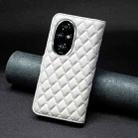 For Honor 200 Pro Diamond Lattice Wallet Flip Leather Phone Case(White) - 3