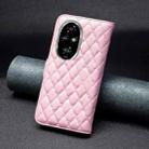 For Honor 200 Pro Diamond Lattice Wallet Flip Leather Phone Case(Pink) - 3