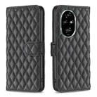 For Honor 200 Pro Diamond Lattice Wallet Flip Leather Phone Case(Black) - 1