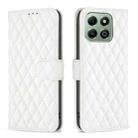 For Honor X6b Diamond Lattice Wallet Flip Leather Phone Case(White) - 1