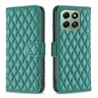 For Honor X6b Diamond Lattice Wallet Flip Leather Phone Case(Green) - 1