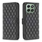 For Honor X6b Diamond Lattice Wallet Flip Leather Phone Case(Black) - 1