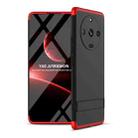 For Realme 11 Pro / 11 Pro+ GKK Three Stage Splicing Full Coverage PC Phone Case with Stand(Black Red) - 1