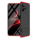 For Realme Narzo N53 GKK Three Stage Splicing Full Coverage PC Phone Case with Stand(Black Red) - 1