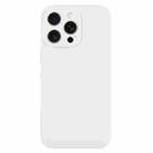 For iPhone 15 Pro Max Pure Color Liquid Silicone Fine Pore Phone Case(White) - 1