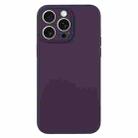 For iPhone 15 Pro Max Pure Color Liquid Silicone Fine Pore Phone Case(Berry Purple) - 1