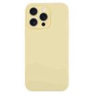 For iPhone 15 Pro Max Pure Color Liquid Silicone Fine Pore Phone Case(Creamy Yellow) - 1