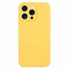 For iPhone 15 Pro Max Pure Color Liquid Silicone Fine Pore Phone Case(Yellow) - 1