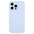 For iPhone 15 Pro Max Pure Color Liquid Silicone Fine Pore Phone Case(Sky Blue) - 1