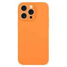 For iPhone 15 Pro Max Pure Color Liquid Silicone Fine Pore Phone Case(Orange) - 1