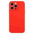 For iPhone 15 Pro Max Pure Color Liquid Silicone Fine Pore Phone Case(Red) - 1