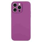 For iPhone 15 Pro Max Pure Color Liquid Silicone Fine Pore Phone Case(Grape Purple) - 1