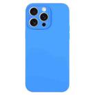 For iPhone 15 Pro Max Pure Color Liquid Silicone Fine Pore Phone Case(Lake Blue) - 1