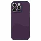 For iPhone 15 Pro Pure Color Liquid Silicone Fine Pore Phone Case(Berry Purple) - 1