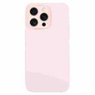 For iPhone 15 Pro Pure Color Liquid Silicone Fine Pore Phone Case(Grey Pink) - 1