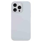 For iPhone 15 Pro Pure Color Liquid Silicone Fine Pore Phone Case(Grey Blue) - 1