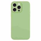 For iPhone 15 Pro Pure Color Liquid Silicone Fine Pore Phone Case(Mint Green) - 1