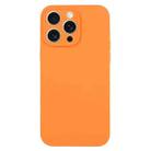 For iPhone 15 Pro Pure Color Liquid Silicone Fine Pore Phone Case(Orange) - 1