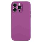 For iPhone 15 Pro Pure Color Liquid Silicone Fine Pore Phone Case(Grape Purple) - 1