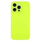For iPhone 15 Pro Pure Color Liquid Silicone Fine Pore Phone Case(Bright Green) - 1