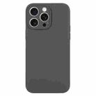 For iPhone 15 Pro Pure Color Liquid Silicone Fine Pore Phone Case(Charcoal Black) - 1