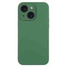 For iPhone 15 Plus Pure Color Liquid Silicone Fine Pore Phone Case(Clover Green) - 1