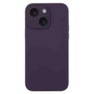 For iPhone 15 Plus Pure Color Liquid Silicone Fine Pore Phone Case(Berry Purple) - 1