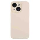 For iPhone 15 Plus Pure Color Liquid Silicone Fine Pore Phone Case(Antique White) - 1