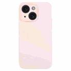 For iPhone 15 Plus Pure Color Liquid Silicone Fine Pore Phone Case(Grey Pink) - 1