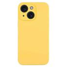 For iPhone 15 Plus Pure Color Liquid Silicone Fine Pore Phone Case(Yellow) - 1