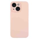 For iPhone 15 Plus Pure Color Liquid Silicone Fine Pore Phone Case(Sand Pink) - 1