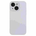 For iPhone 15 Plus Pure Color Liquid Silicone Fine Pore Phone Case(Grey Blue) - 1