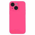 For iPhone 15 Plus Pure Color Liquid Silicone Fine Pore Phone Case(Fresh Pink) - 1