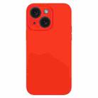 For iPhone 15 Plus Pure Color Liquid Silicone Fine Pore Phone Case(Red) - 1
