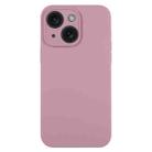 For iPhone 15 Plus Pure Color Liquid Silicone Fine Pore Phone Case(Black Currant) - 1