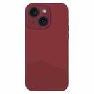 For iPhone 15 Plus Pure Color Liquid Silicone Fine Pore Phone Case(Plum) - 1