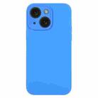For iPhone 15 Plus Pure Color Liquid Silicone Fine Pore Phone Case(Lake Blue) - 1