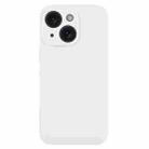 For iPhone 15 Pure Color Liquid Silicone Fine Pore Phone Case(White) - 1