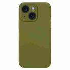 For iPhone 15 Pure Color Liquid Silicone Fine Pore Phone Case(Pine Forest Green) - 1