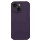 For iPhone 15 Pure Color Liquid Silicone Fine Pore Phone Case(Berry Purple) - 1