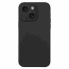 For iPhone 15 Pure Color Liquid Silicone Fine Pore Phone Case(Black) - 1