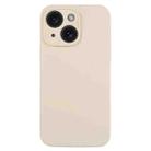 For iPhone 15 Pure Color Liquid Silicone Fine Pore Phone Case(Antique White) - 1