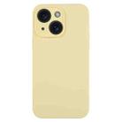 For iPhone 15 Pure Color Liquid Silicone Fine Pore Phone Case(Creamy Yellow) - 1