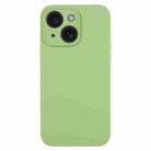 For iPhone 15 Pure Color Liquid Silicone Fine Pore Phone Case(Mint Green) - 1