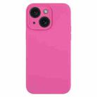 For iPhone 15 Pure Color Liquid Silicone Fine Pore Phone Case(Pitaya) - 1