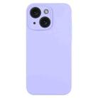 For iPhone 15 Pure Color Liquid Silicone Fine Pore Phone Case(Light Purple) - 1