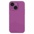 For iPhone 15 Pure Color Liquid Silicone Fine Pore Phone Case(Grape Purple) - 1
