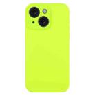 For iPhone 15 Pure Color Liquid Silicone Fine Pore Phone Case(Bright Green) - 1