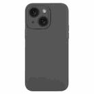 For iPhone 15 Pure Color Liquid Silicone Fine Pore Phone Case(Charcoal Black) - 1
