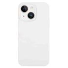 For iPhone 14 Plus Pure Color Liquid Silicone Fine Pore Phone Case(White) - 1